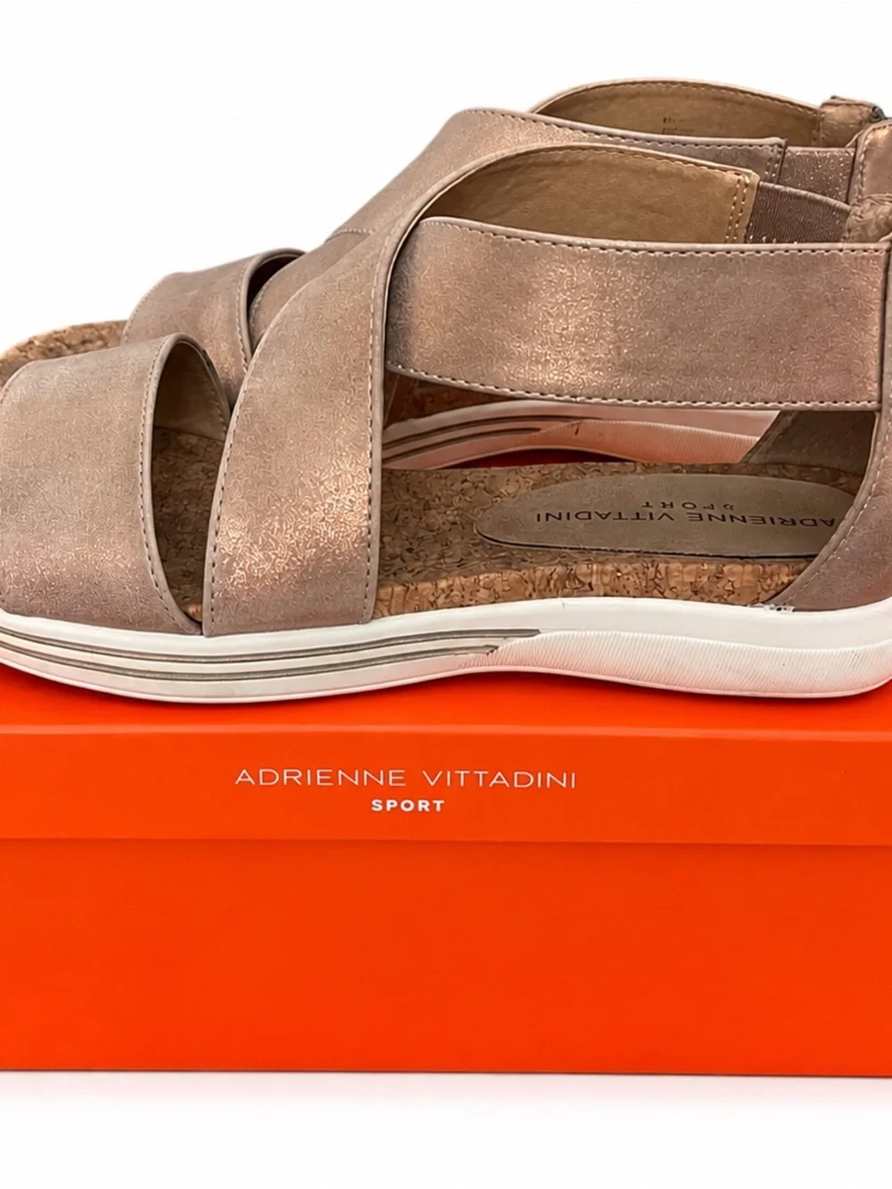Adrienne Vittadini Sport Claud Rose Gold Wedge Sandals 9.5